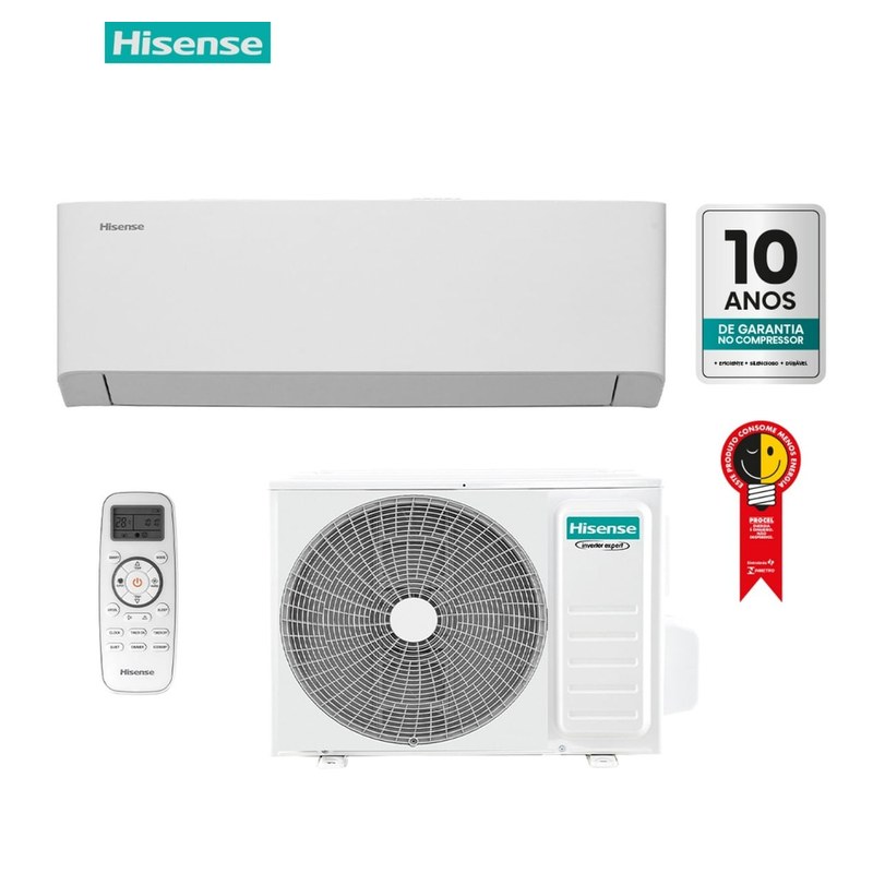 Ar-condicionado Split Hi-Wall Hisense AS-24TW2RBWHB01 Inverter 24.000 BTUs 220V