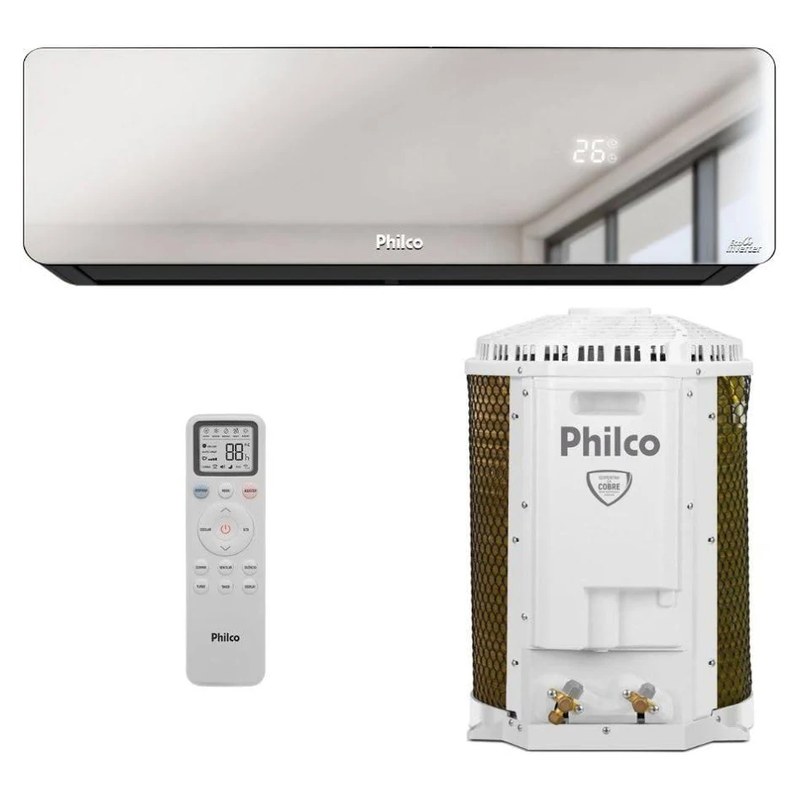 Ar-condicionado Split Inverter Philco PAC12QG Espelhado 12.000 BTUs Quente e Frio 220V