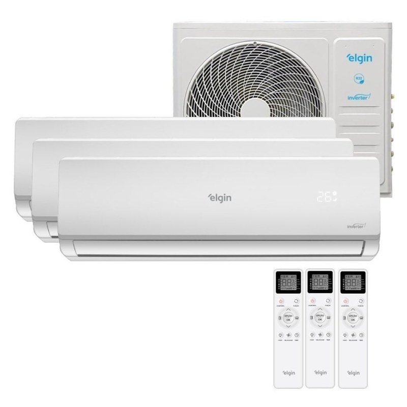 Ar-condicionado Multi Split Inverter LG 24.000 BTU/h 1x7K+2x12K Quente e Frio 220V