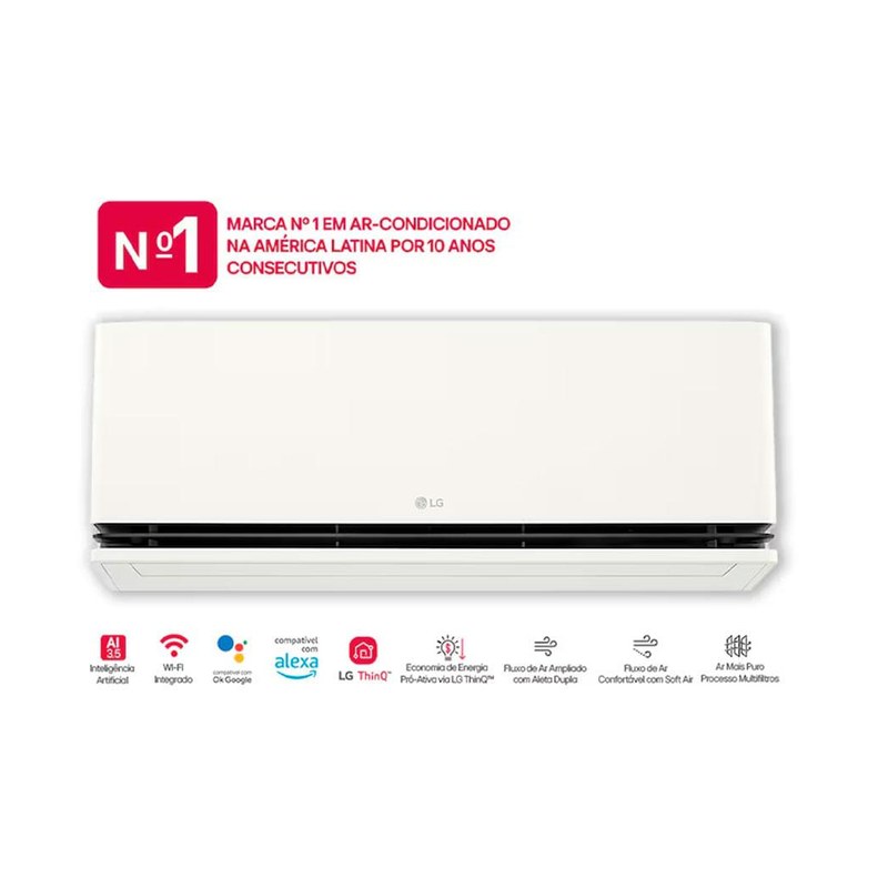 Ar-condicionado Split Inverter LG Dual 9.000 BTUs Frio 220V